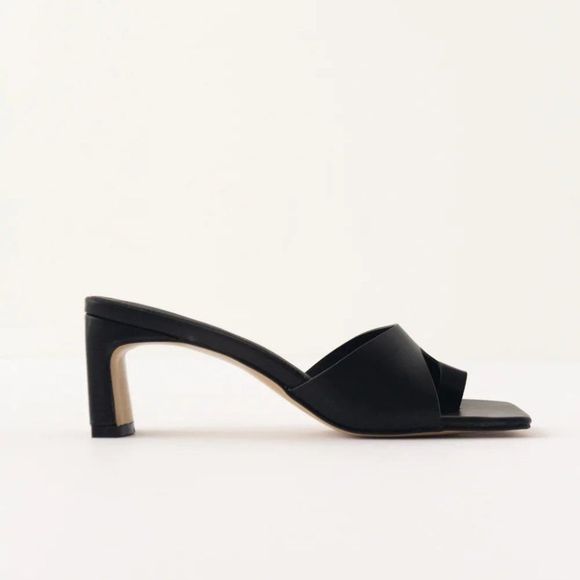 new Peche Kai Block Heel Square toe mules Black - Picture 2 of 8